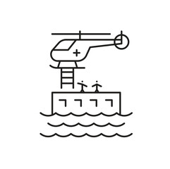 Helicopter Rescue  Editable line icon 