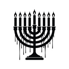 Melting Wax Candles on Menorah A Symbolic Image
