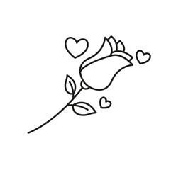Love  Rose Editable line icon 