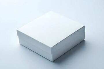 Fototapeta premium Pristine White Box on a Light Surface, Minimalist Composition, Clean Lines.