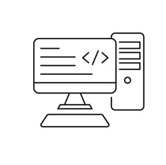 Computer Coding Editable line icon 