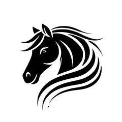 Elegant Horse Head Design Perfect for Branding Logos and Equestrian Designs This striking equine graphic is ideal for creating sophisticated symbols and logos