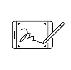 Signature Security Editable line icon 