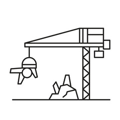 Crane junkyard Editable line icon 
