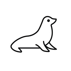 Sea lion Editable line icon 