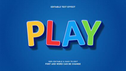 Editable colorful play text effect
