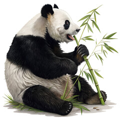 giant panda eating bamboo