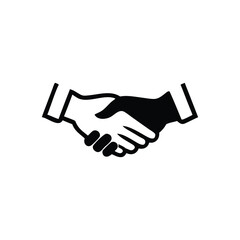 Fototapeta premium Handshake Icon Vector – Business Agreement Symbol Silhouette