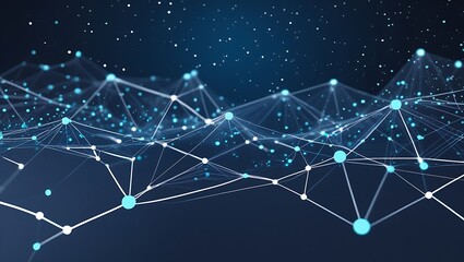 Obraz premium Abstract Digital Network Mesh Futuristic Data and Connectivity Illustration