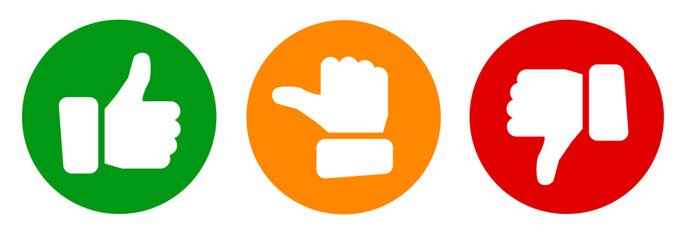 Valuation thumbs button. Like neutral dislike