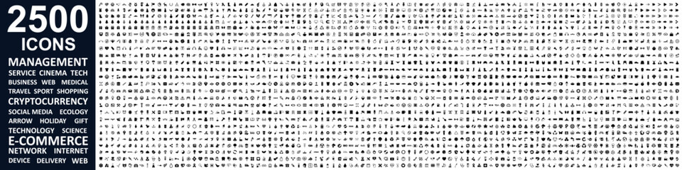 2500 UI UX icons set - vector