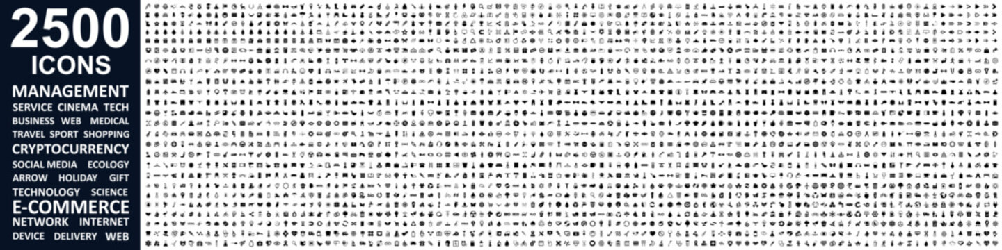 2500 UI UX icons set - vector