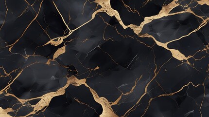 A luxurious business card background with a rich, dark marble texture interspersed with delicate gold veins.