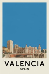 Retro Travel Poster of Valencia