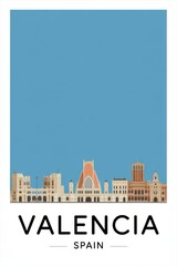 Retro Travel Poster of Valencia