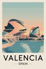 Retro Travel Poster of Valencia