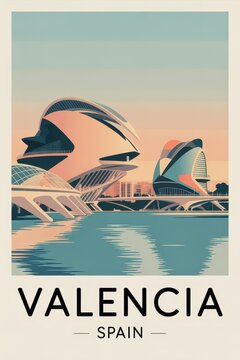 Retro Travel Poster of Valencia