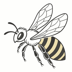 Obraz premium A charming honeybee design perfect for logos branding and children's books featuring detailed wings and striped abdomen