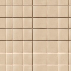 Beige square tile wall texture seamless pattern