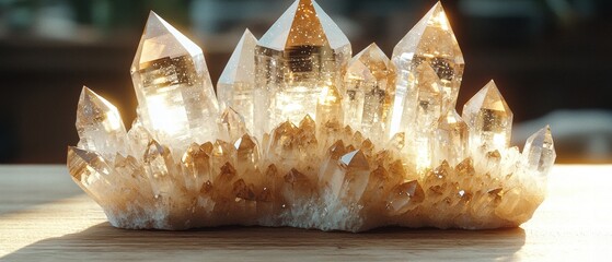 Clear Crystal Crown with Sparkling Details on Dark Background