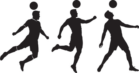 Football player header silhouette vector illustration