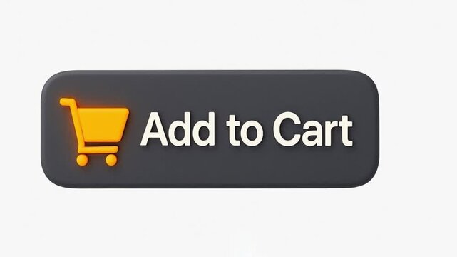 3D Add to Cart Button with Shopping Cart Icon