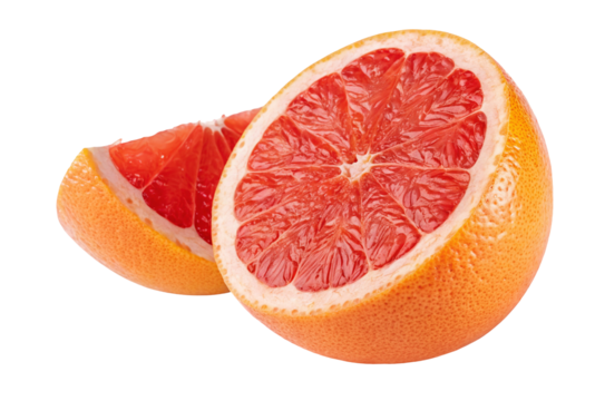 Fresh grapefruit halves juicy citrus fruit healthy eating vitamin c rich food vibrant color still life