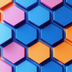 Colorful Background Design with Geometric Hexagon Shapes