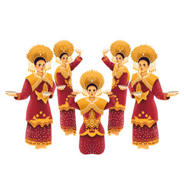 Sumatera culture Piring dance attraction