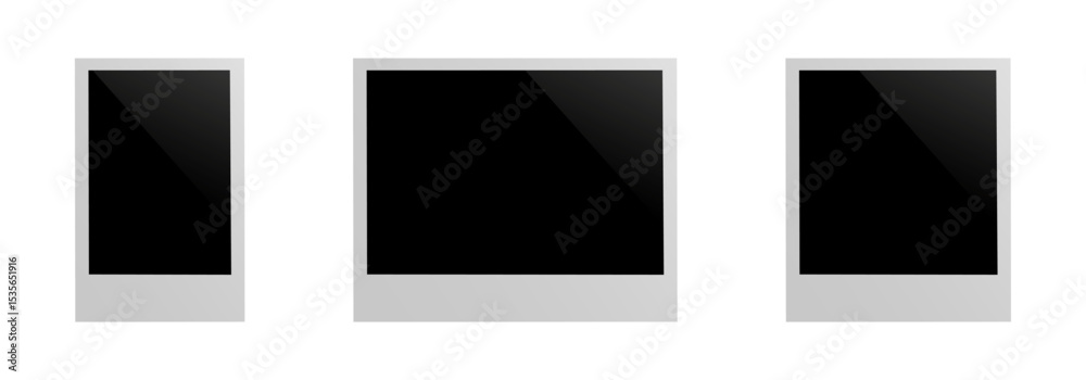 Poster polaroid photo frames collection. tree empty white photo frame mockups