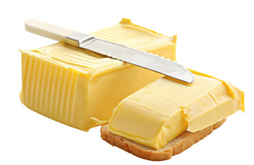 Butter block on bread with knife spread dairy product fresh breakfast food photography recipe delicious 100