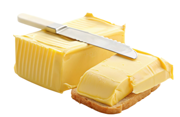 Butter block on bread with knife spread dairy product fresh breakfast food photography recipe delicious 100