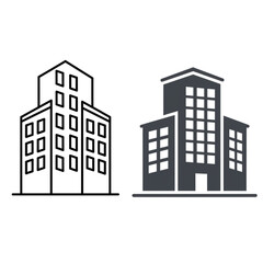 Fototapeta premium Modern Building Icons Perfect for Branding Projects and Business Designs Offering Scalable Office Structure Graphics