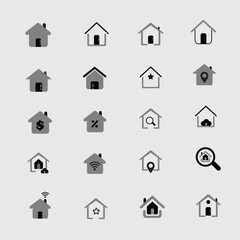 20 different style home icon bundle set