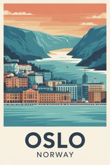 Vintage Oslo Travel Poster