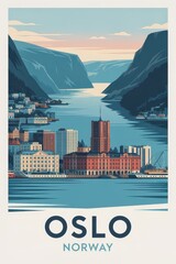 Vintage Oslo Travel Poster