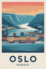 Vintage Oslo Travel Poster