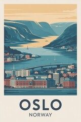 Vintage Oslo Travel Poster