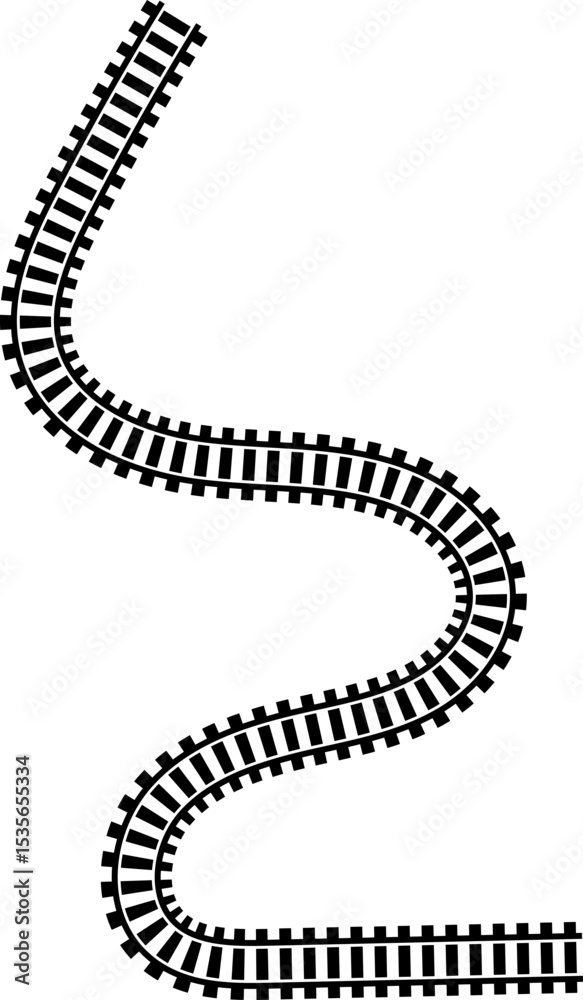 Poster railway train track vector route. rail line, subway map, and railroad elements for game ui and graph