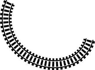 Railway train track vector route. Rail line, subway map, and railroad elements for game UI and graphic design icon set easy to edit. Rail pattern round circular curve railroad path icon