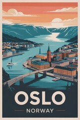 Vintage Oslo Travel Poster