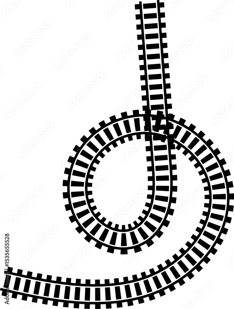 Poster railway train track vector route. rail line, subway map, and railroad elements for game ui and graph