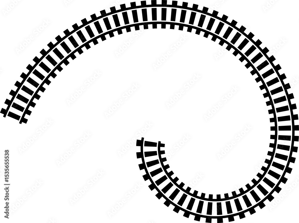 Poster railway train track vector route. rail line, subway map, and railroad elements for game ui and graph