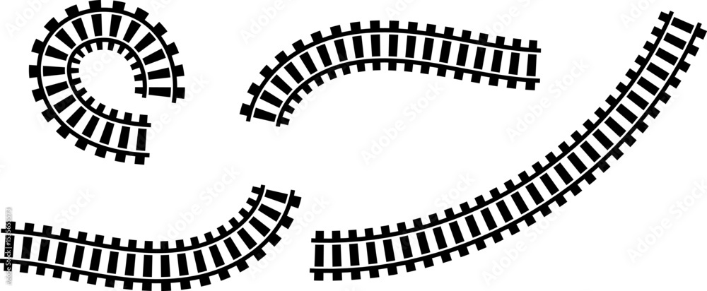Poster railway train track vector route. rail line, subway map, and railroad elements for game ui and graph