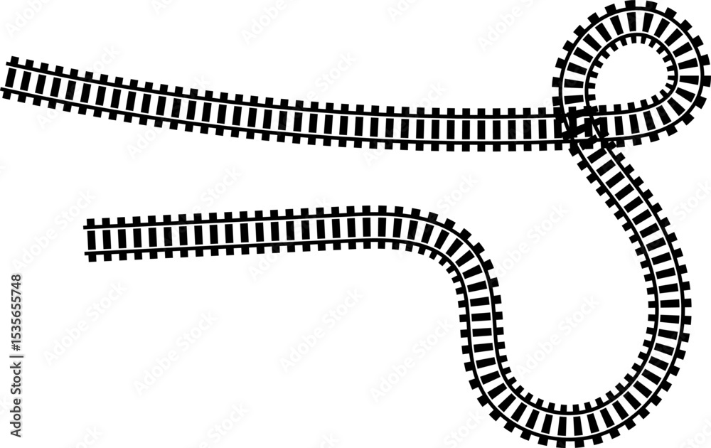 Poster railway train track vector route. rail line, subway map, and railroad elements for game ui and graph