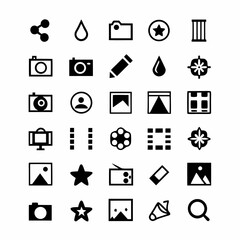 Fototapeta premium Create vibrant, flat UI icons showcasing diverse elements like buttons, menus, progress bars, and notifications. Design should be clean and modern.