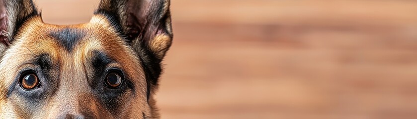 Close-up of Belgian Malinois with alert eyes and intense gaze