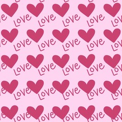 seamless pattern with hearts background illustration 