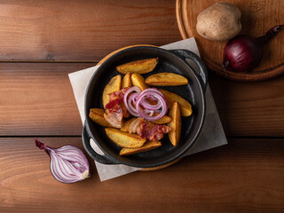 baked potatoes in a plate for a restaurant menu