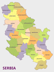 Map of Serbia Regions and Administrative Divisions